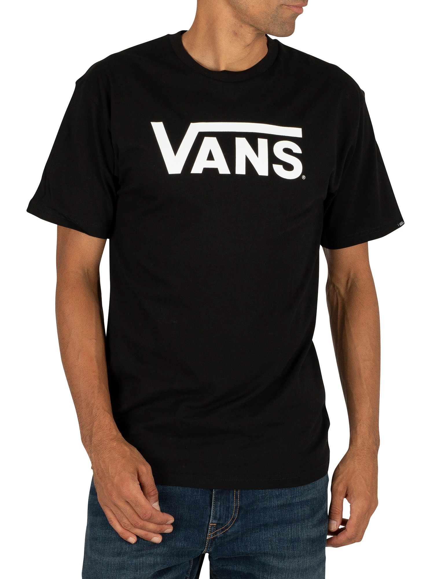 vans black and white t shirt