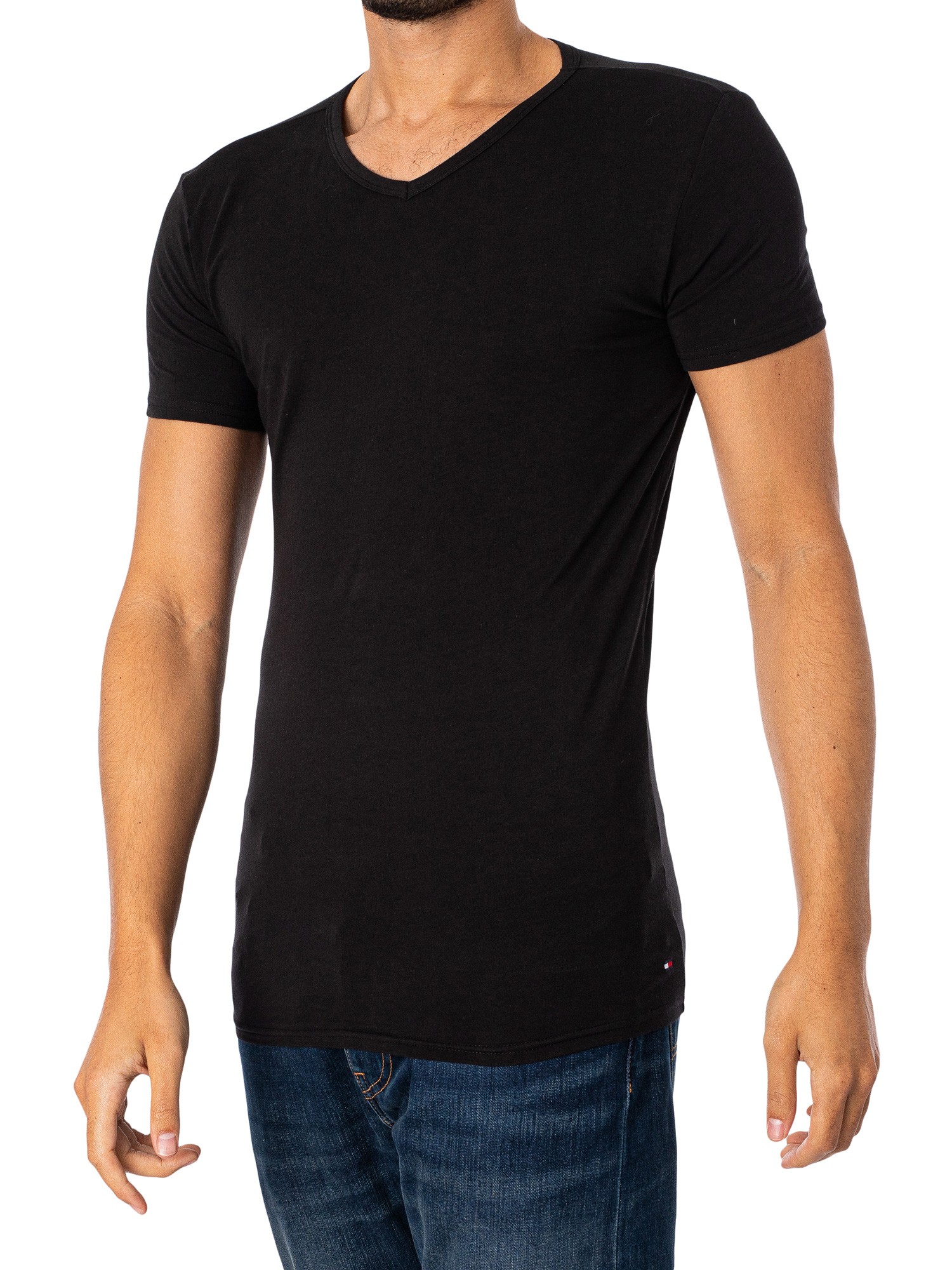 Tommy Hilfiger 3 Pack Premium Essentials V-Neck T-Shirts - Black | Standout