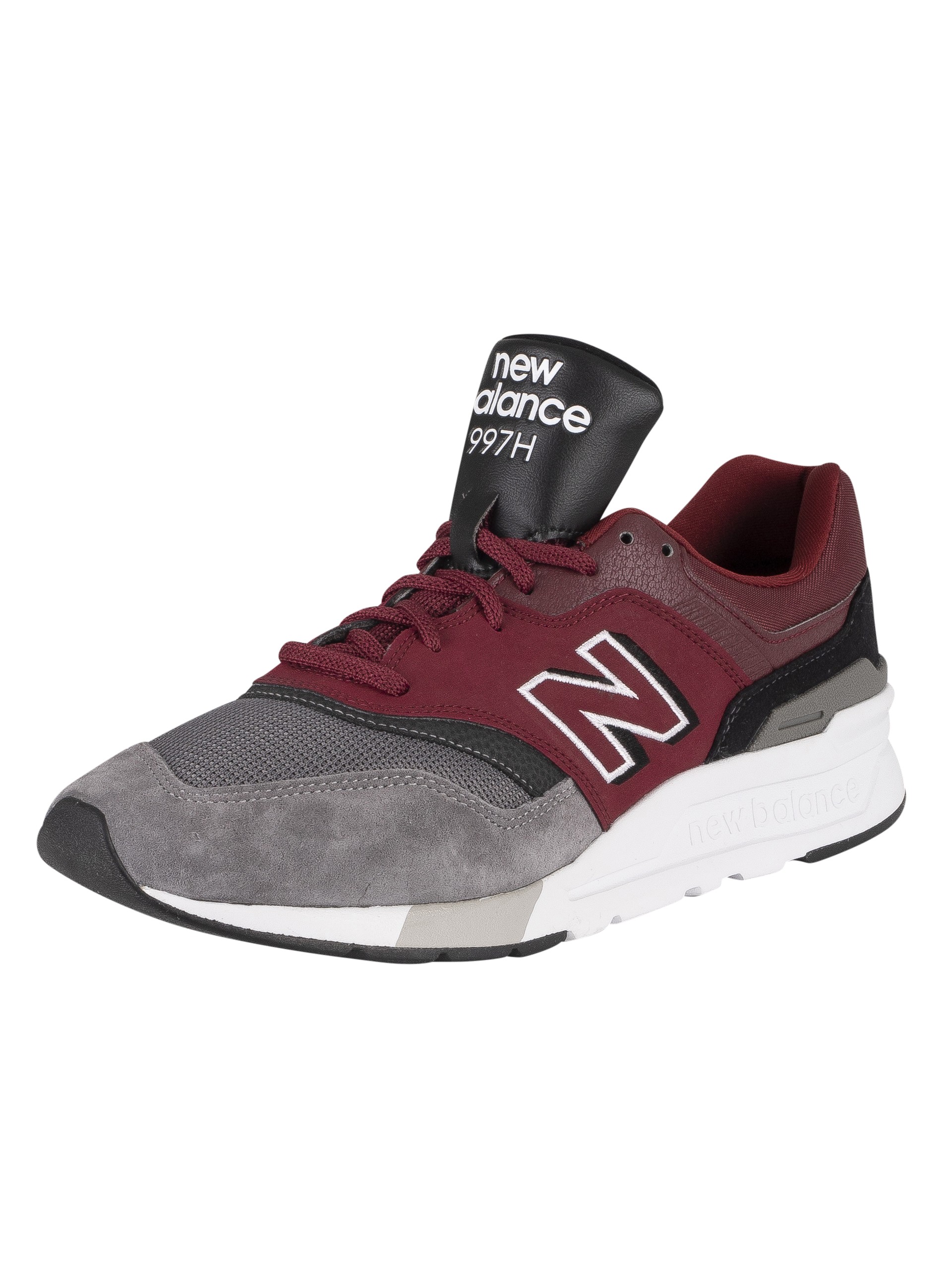 new balance 373 suede trainers in off white and burgundy