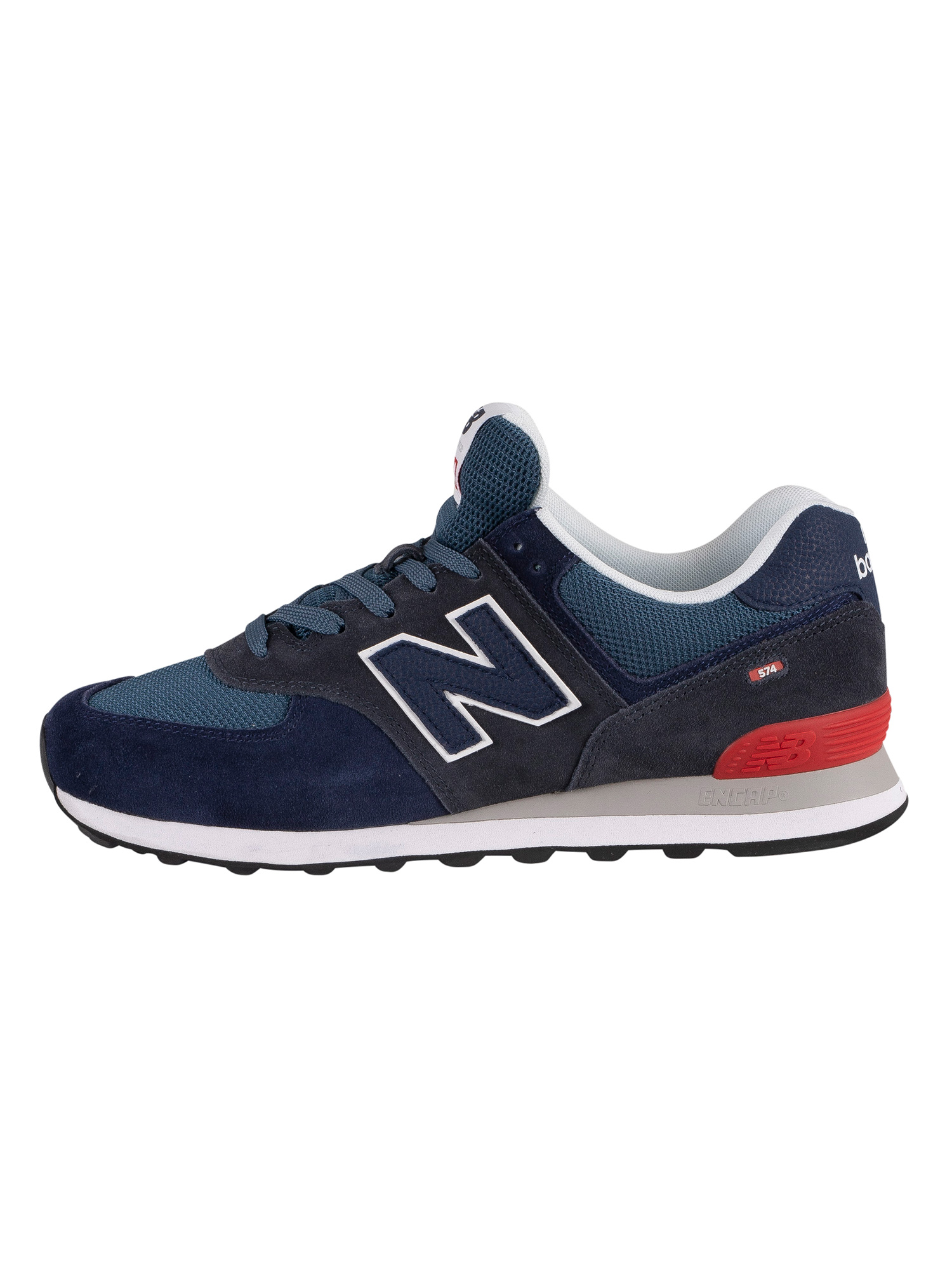 New Balance 574 Suede Trainers - Stone Blue/Outerspace | Standout