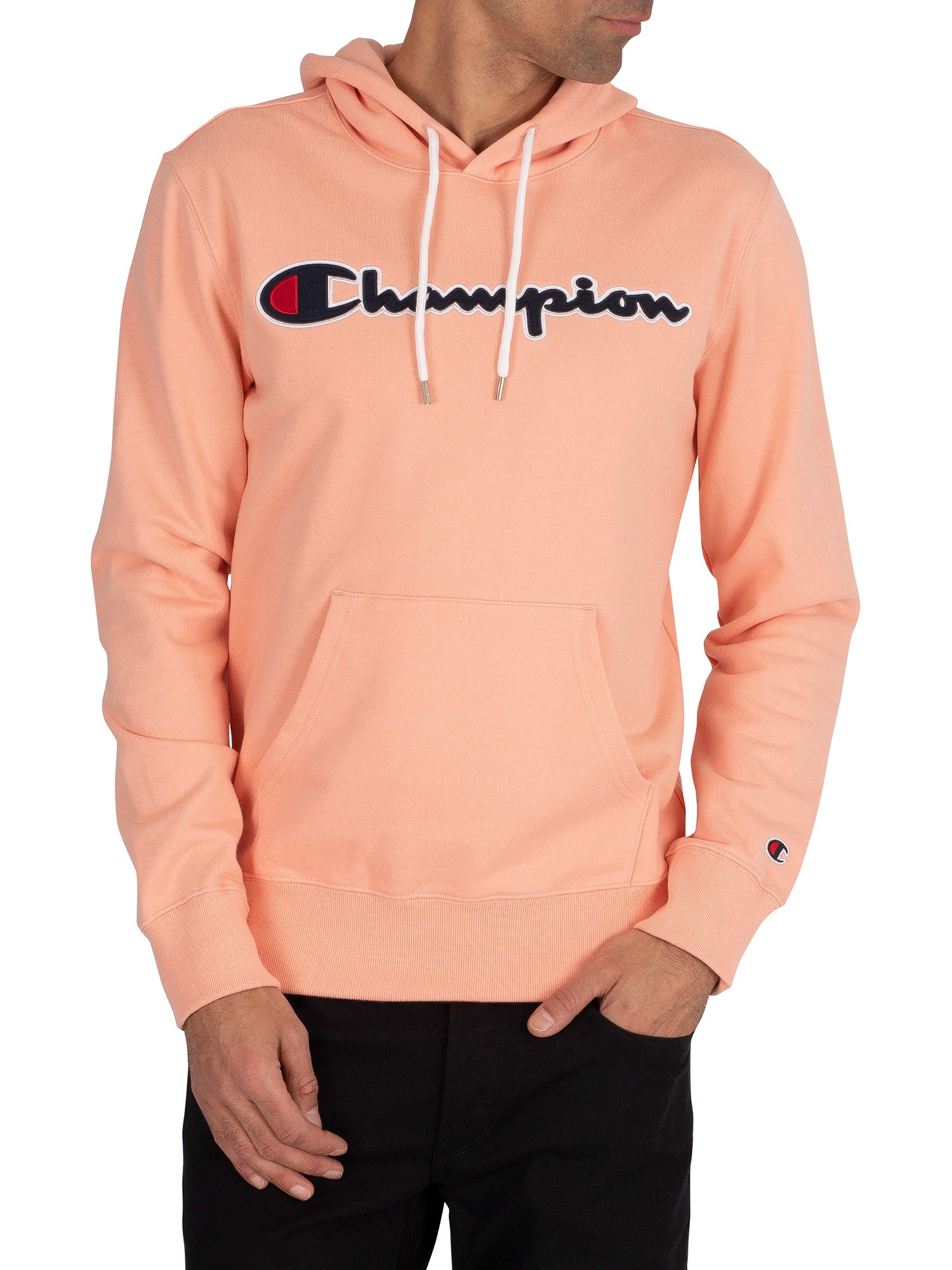pink hoodie mens champion
