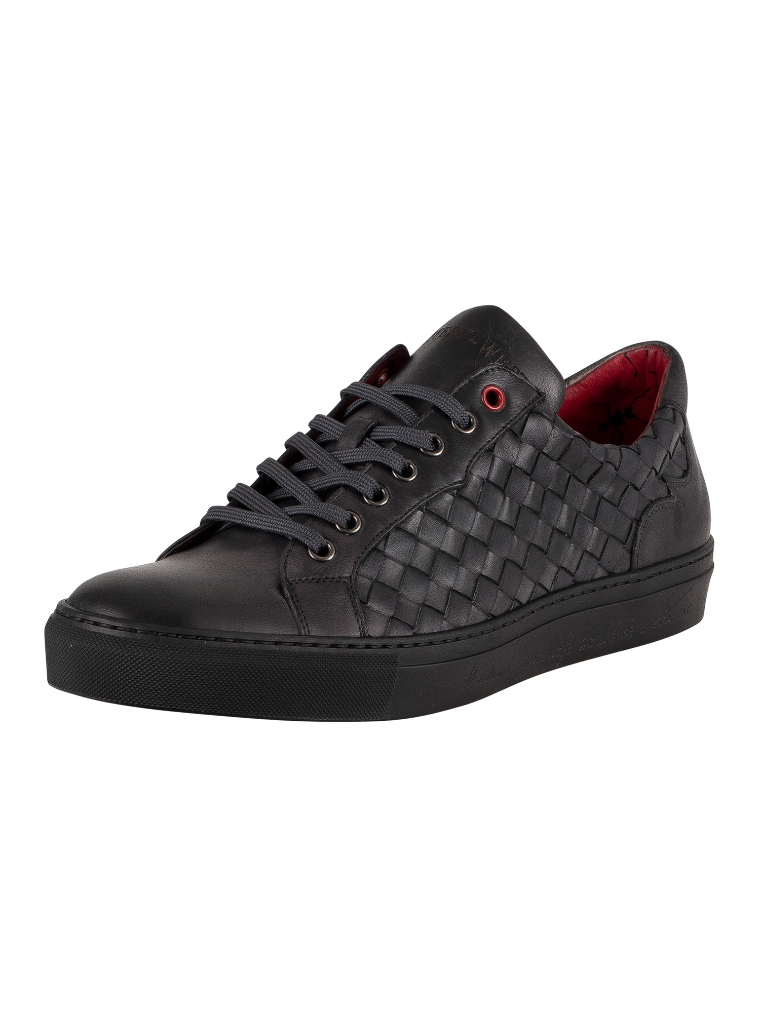 Jeffery west men sneakers leather fabric, Black | eBay
