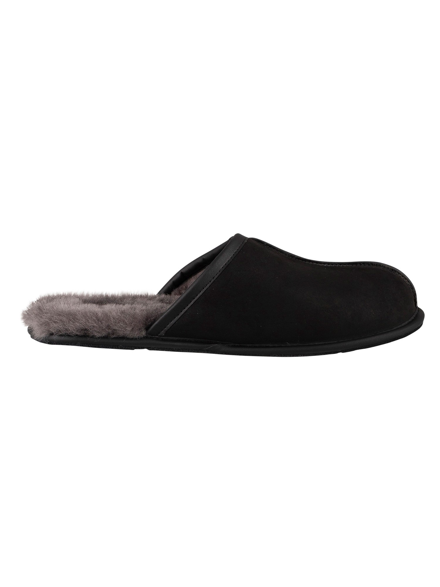 UGG Scuff Leather Slippers - Black | Standout