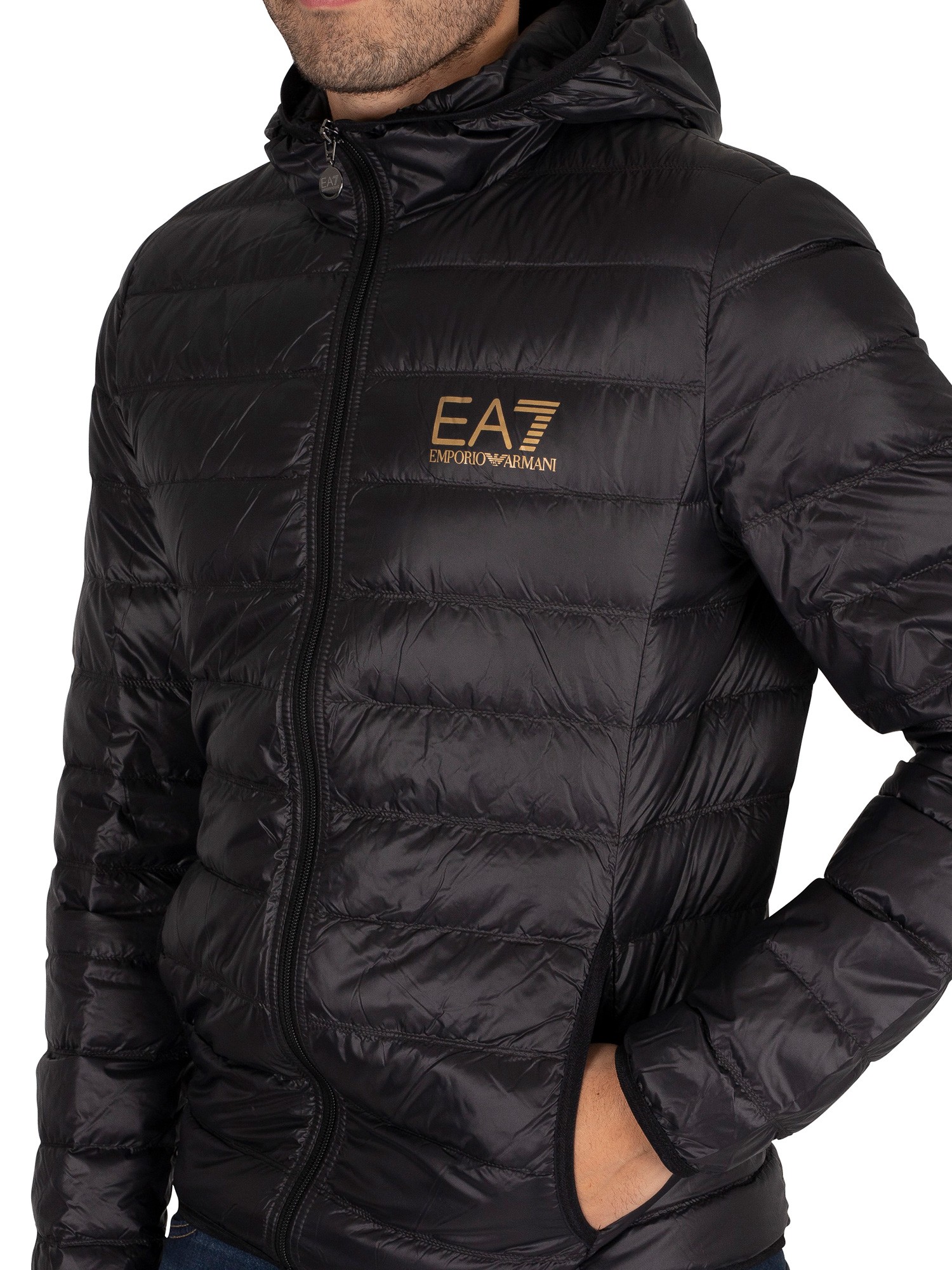 EA7 Woven Down Jacket - Black | Standout
