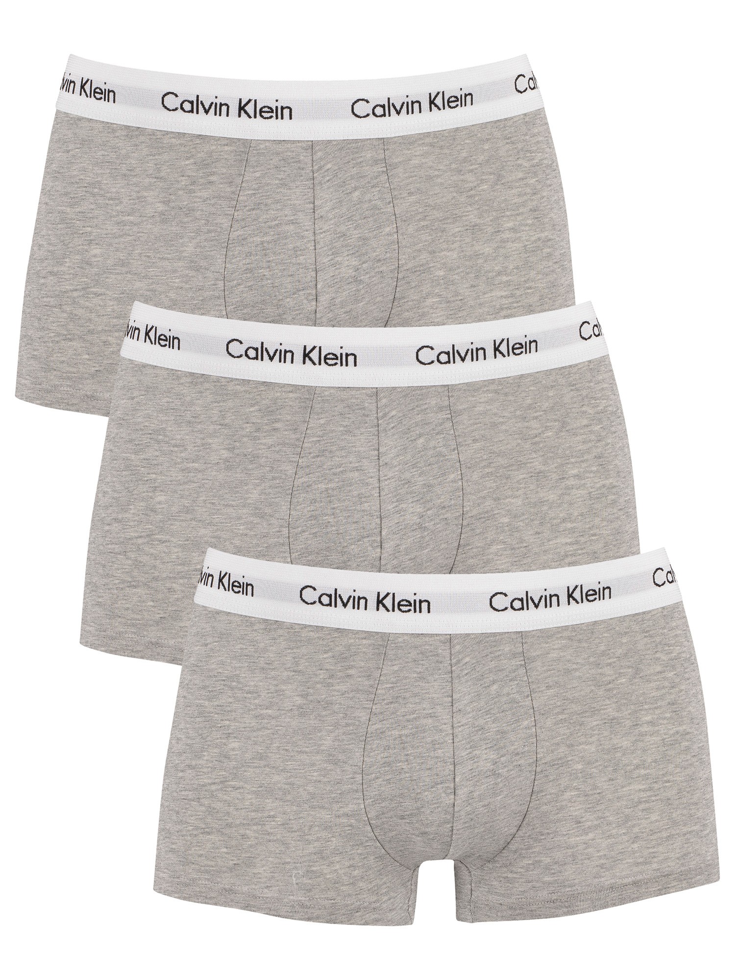 Calvin Klein 3 Pack Low Rise Trunks - Grey Heather | Standout