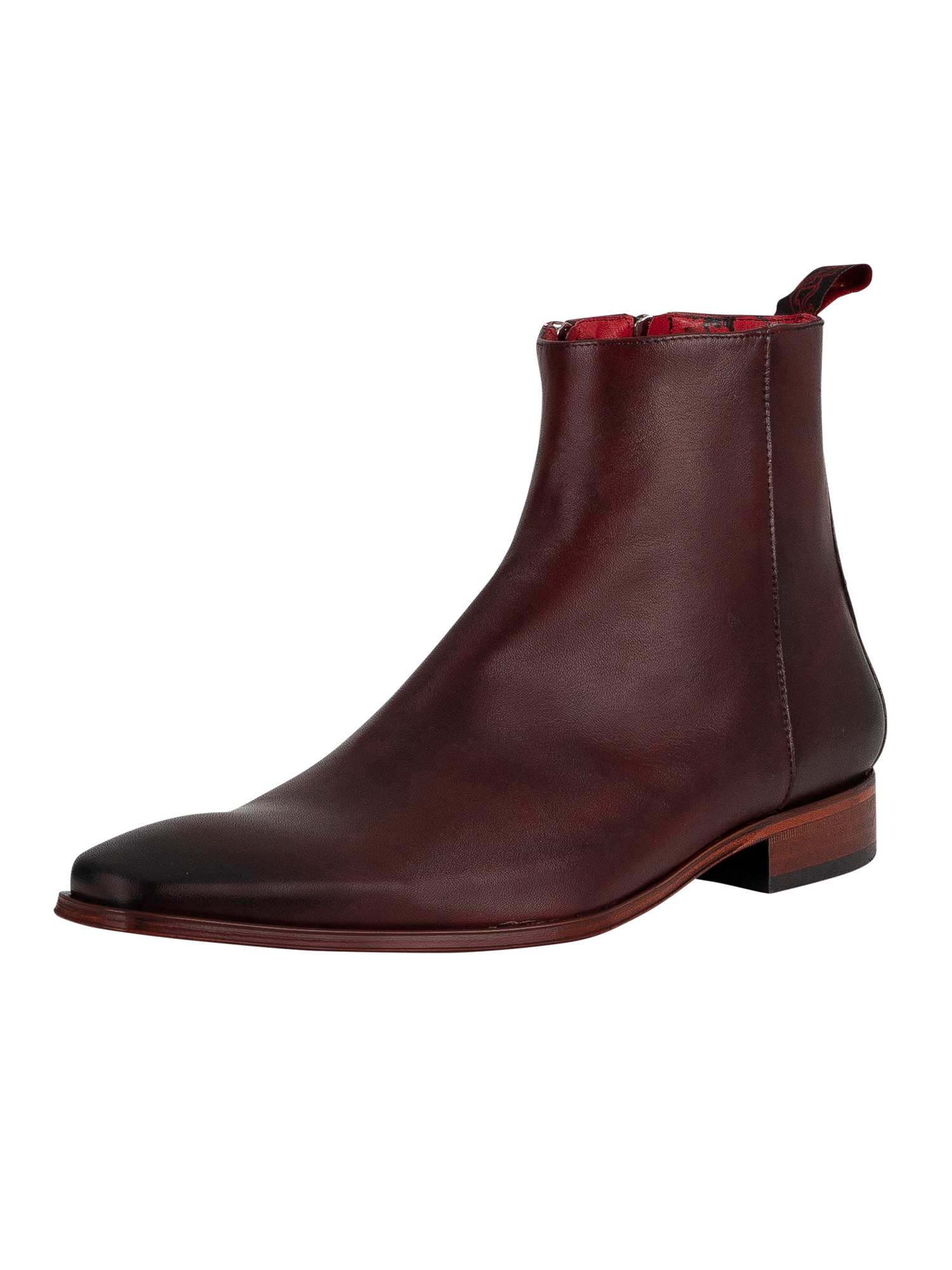 Double Zip Chelsea Leather Boots