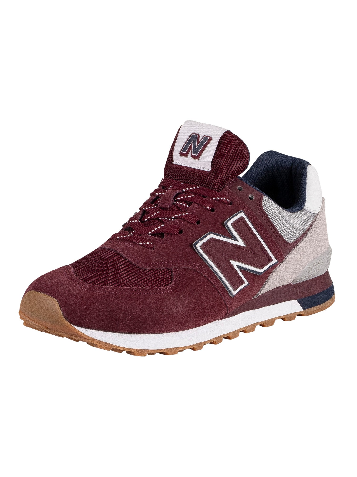 New Balance 574 Suede Trainers - Burgundy | Standout