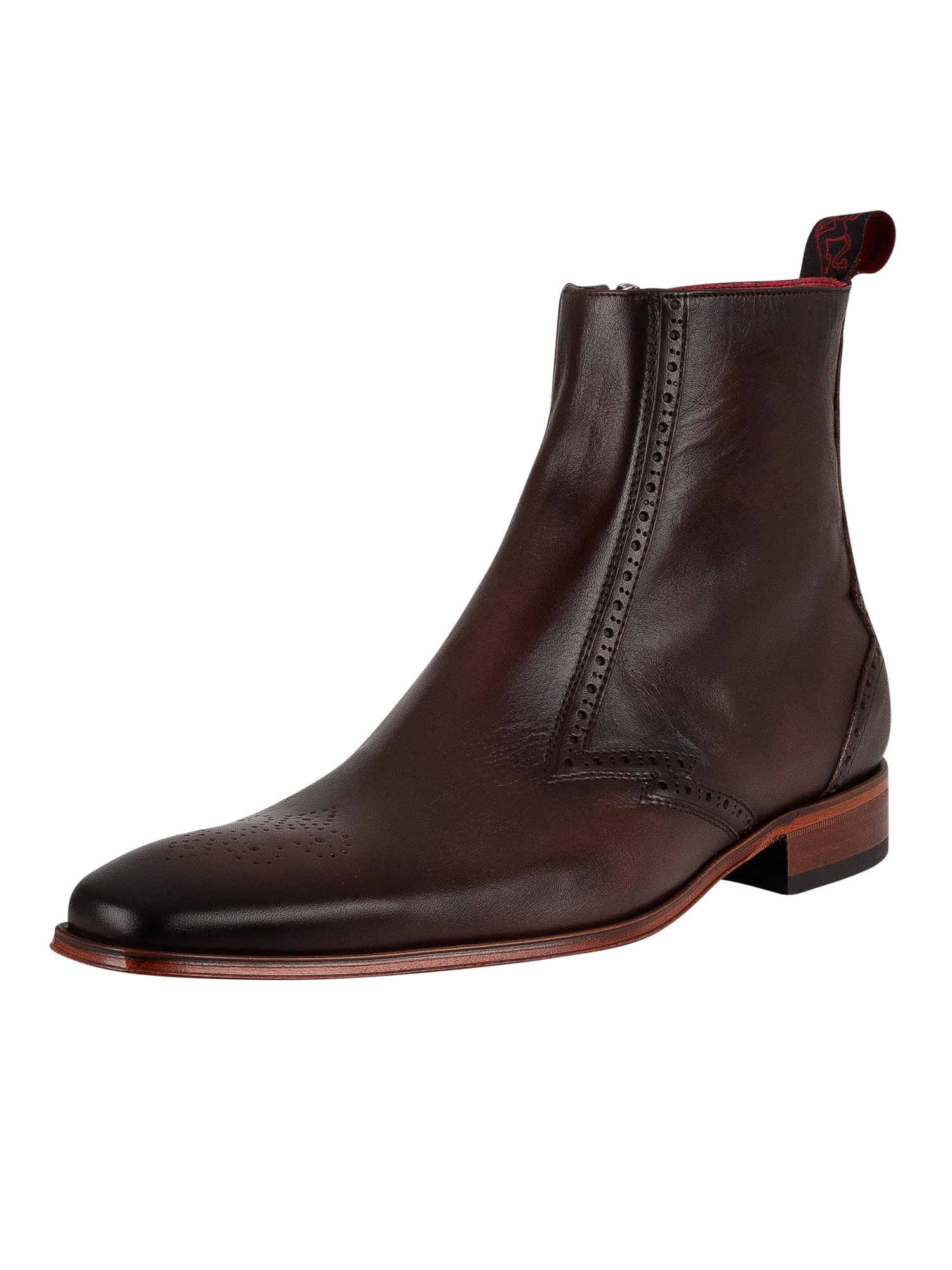 Zip Up Leather Chelsea Boots
