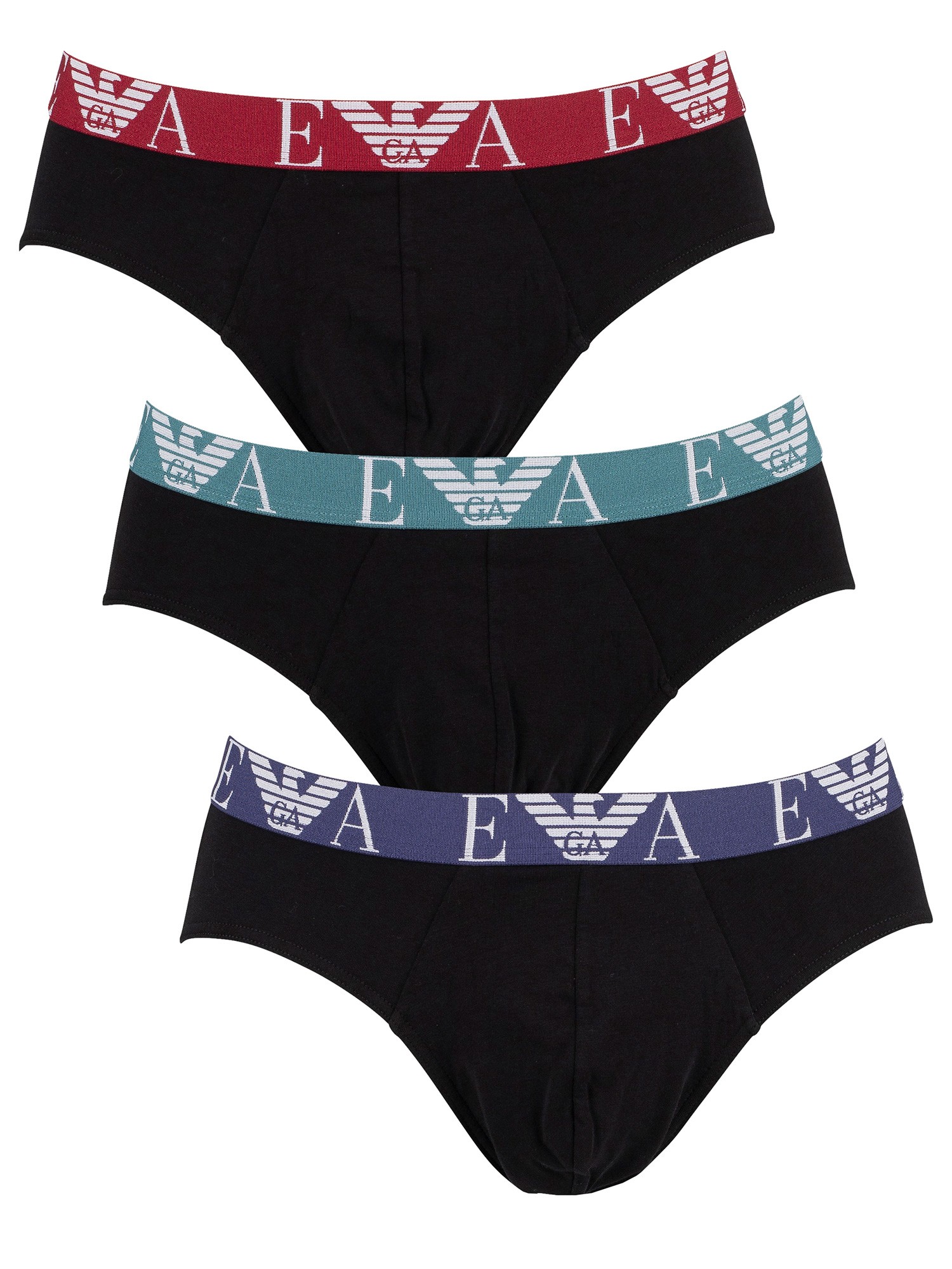 Emporio Armani 3 Pack Briefs - Red/Green/Blue | Standout