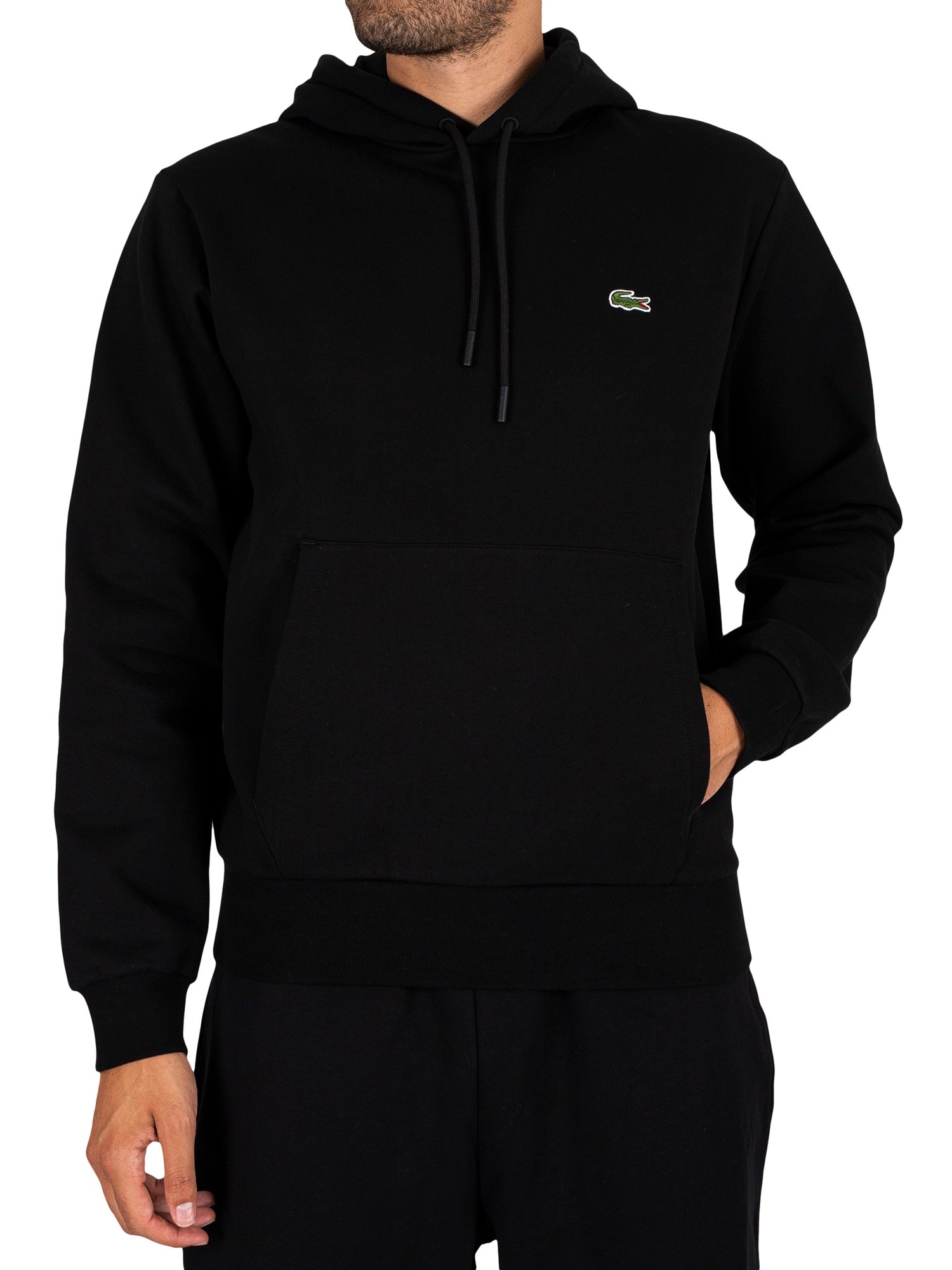 Lacoste Logo Pullover Hoodie - Black | Standout
