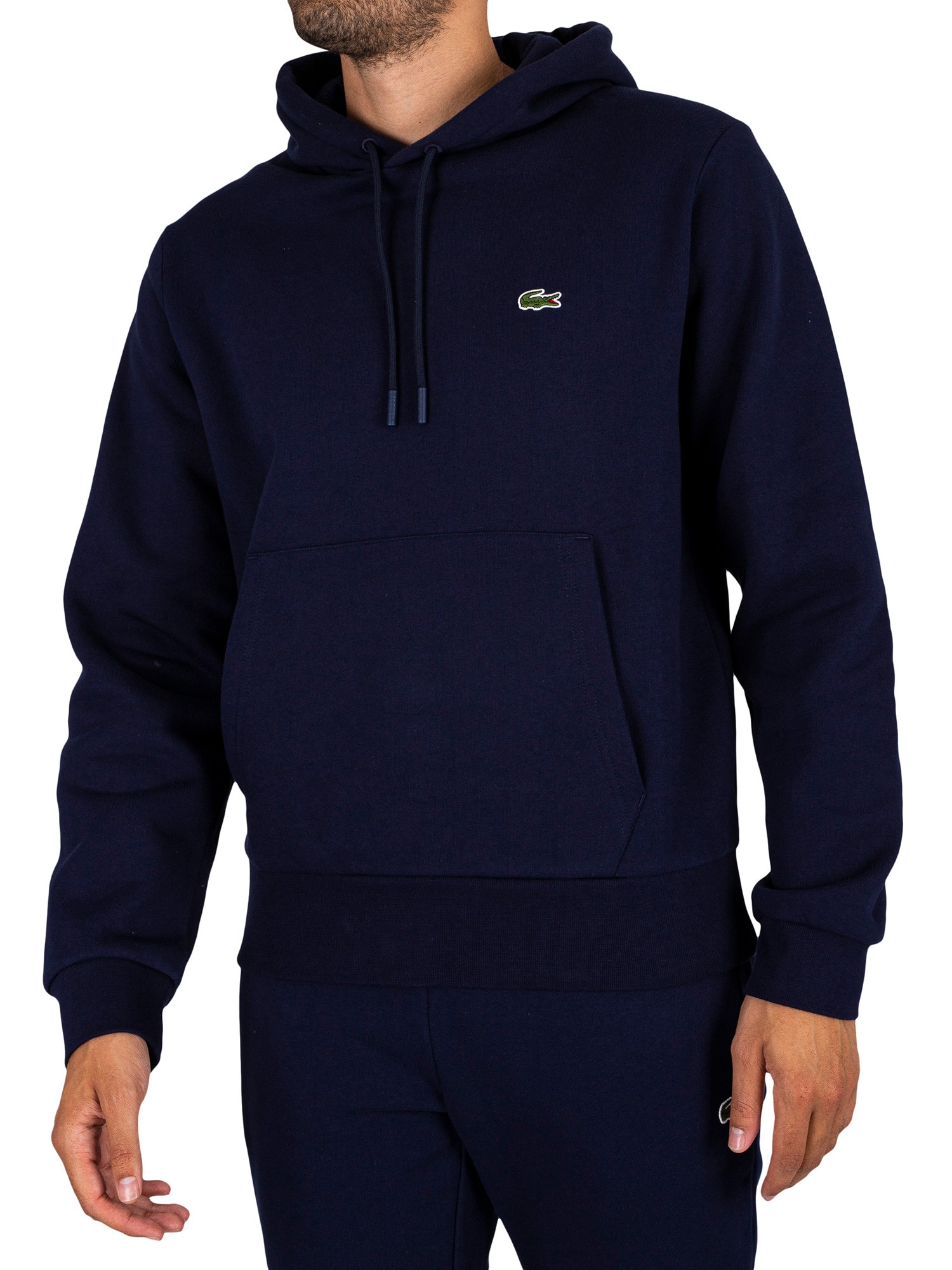Lacoste Logo Pullover Hoodie - Blue Marine | Standout