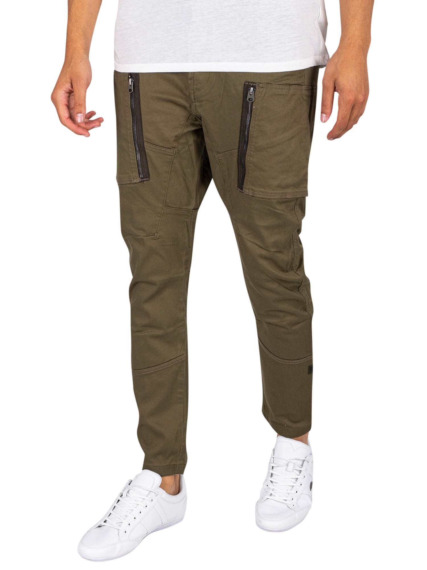 GStar RAW Zip Pocket 3D Skinny Cargo Trousers  Shadow Olive  Standout