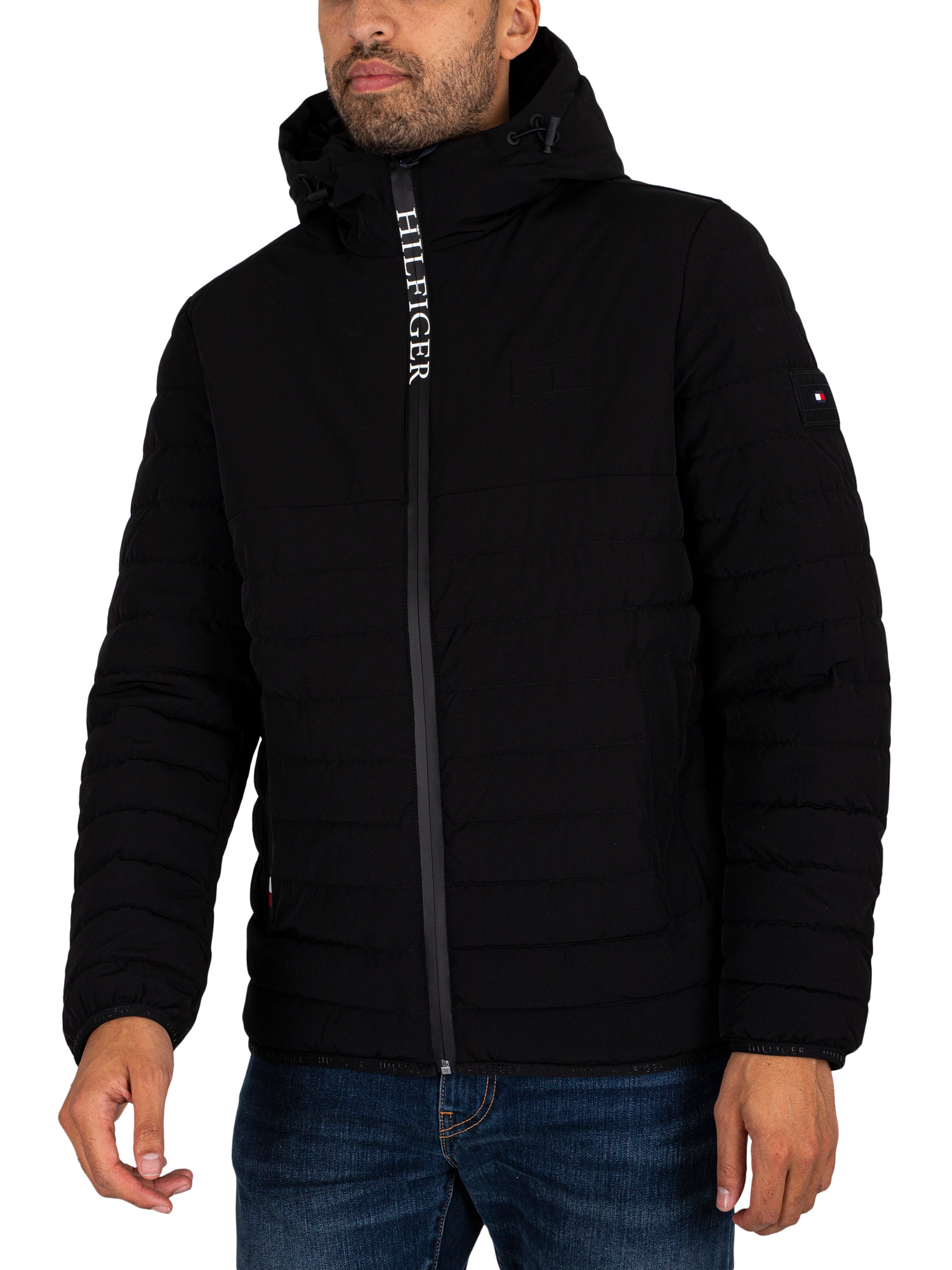 Tommy Hilfiger Stretch Hooded Jacket - Black | Standout