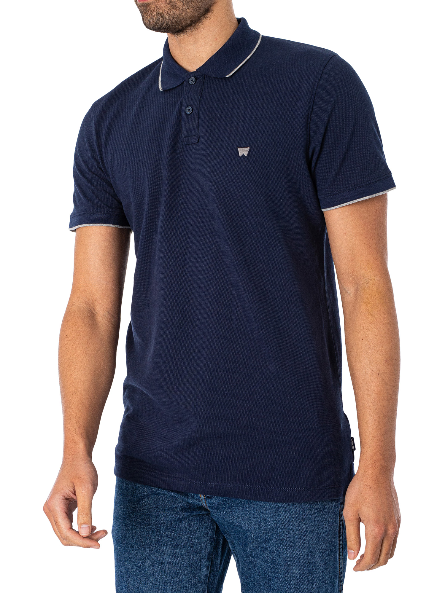 Wrangler Logo Polo Shirt - Navy | Standout