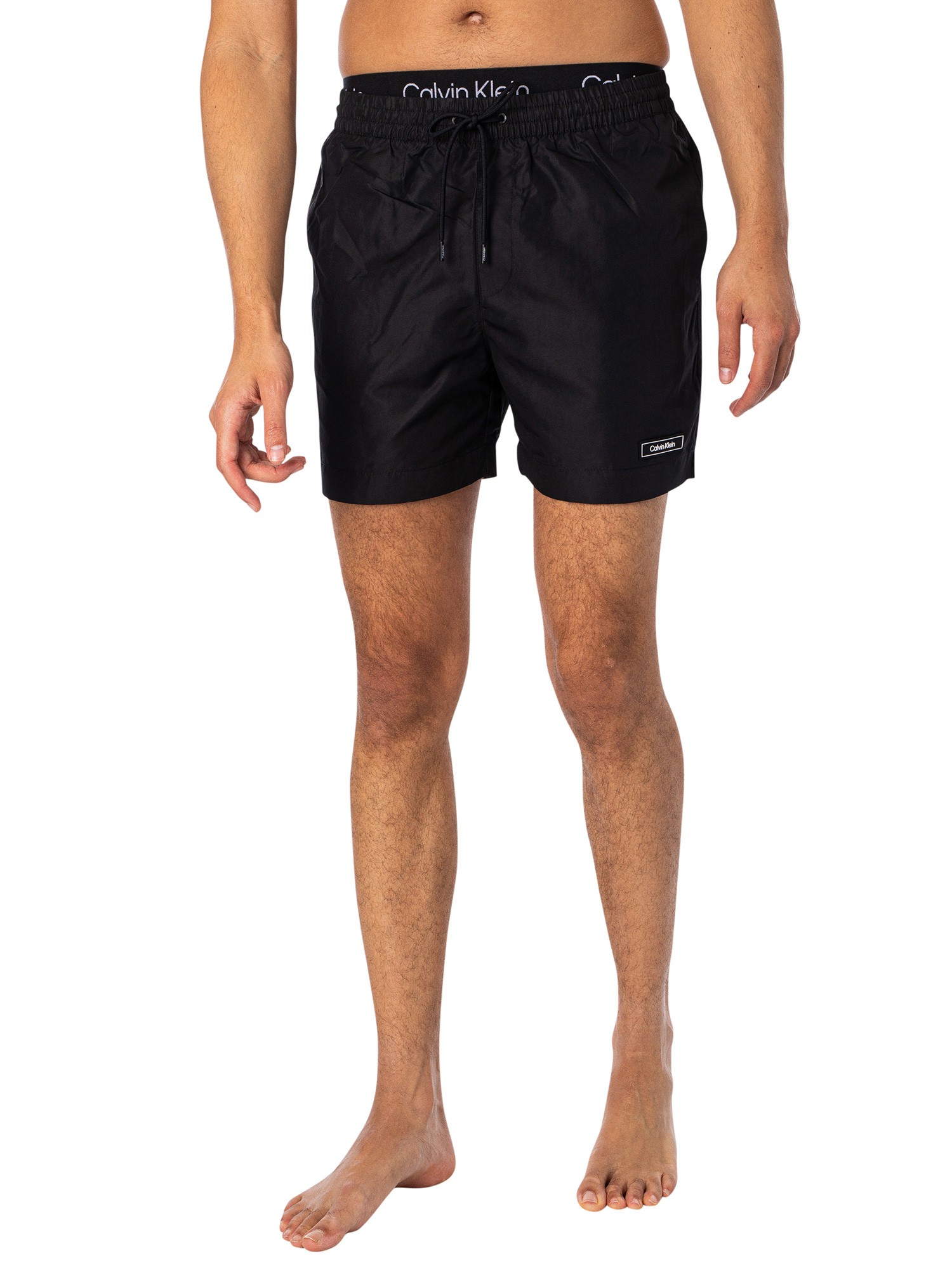 Calvin Klein Medium Double Waistband Swim Shorts - Black | Standout