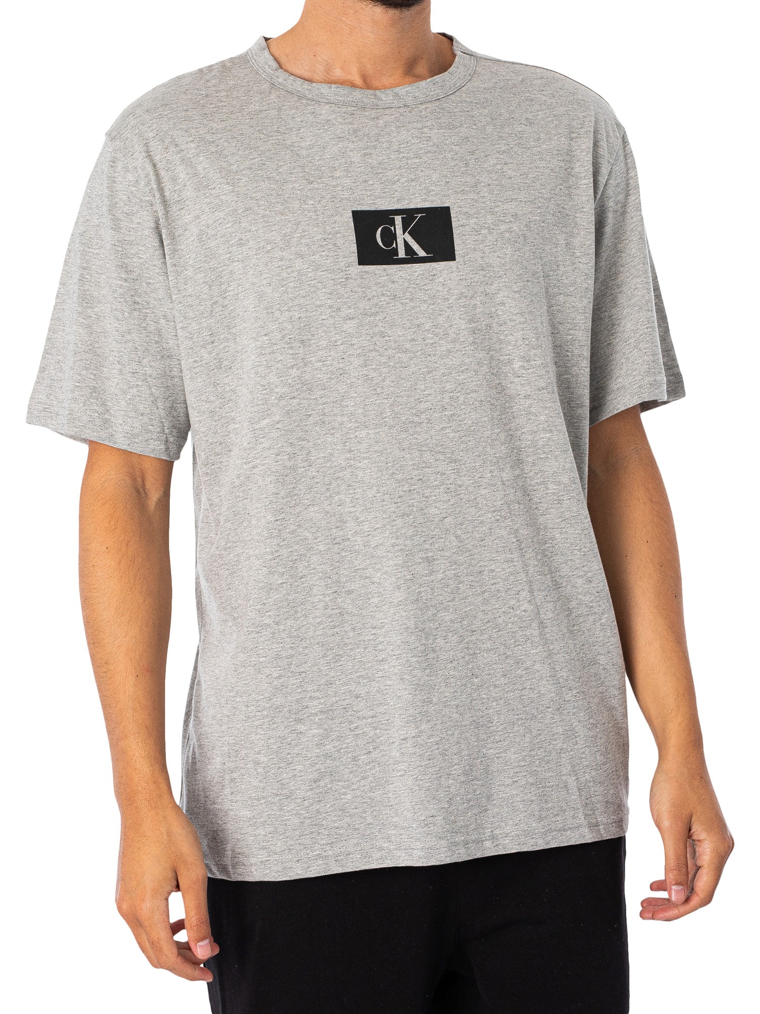 Calvin Klein Box Logo Lounge T-Shirt - Grey Heather | Standout