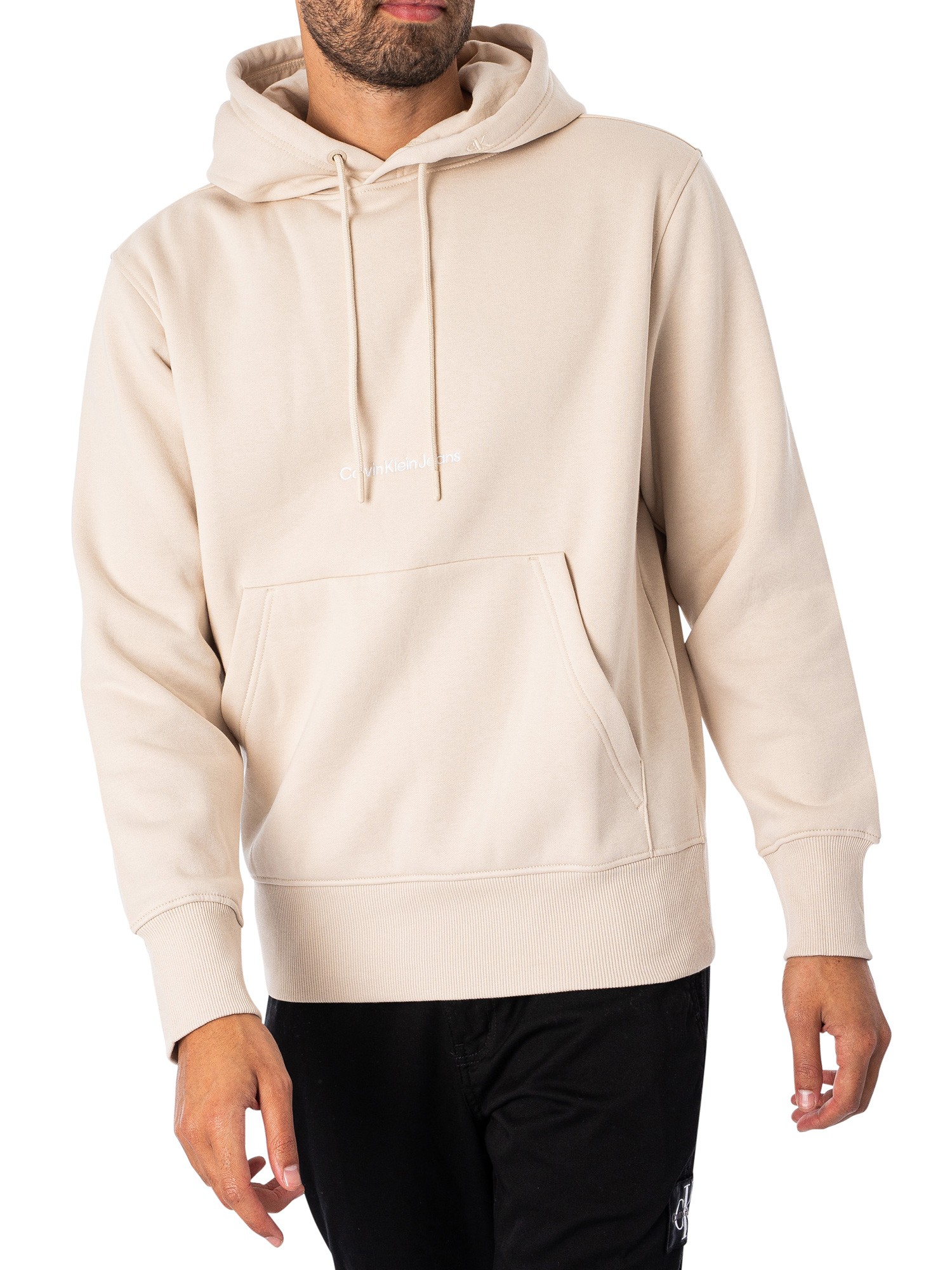 Calvin Klein Jeans Institutional Pullover Hoodie - Classic Beige | Standout