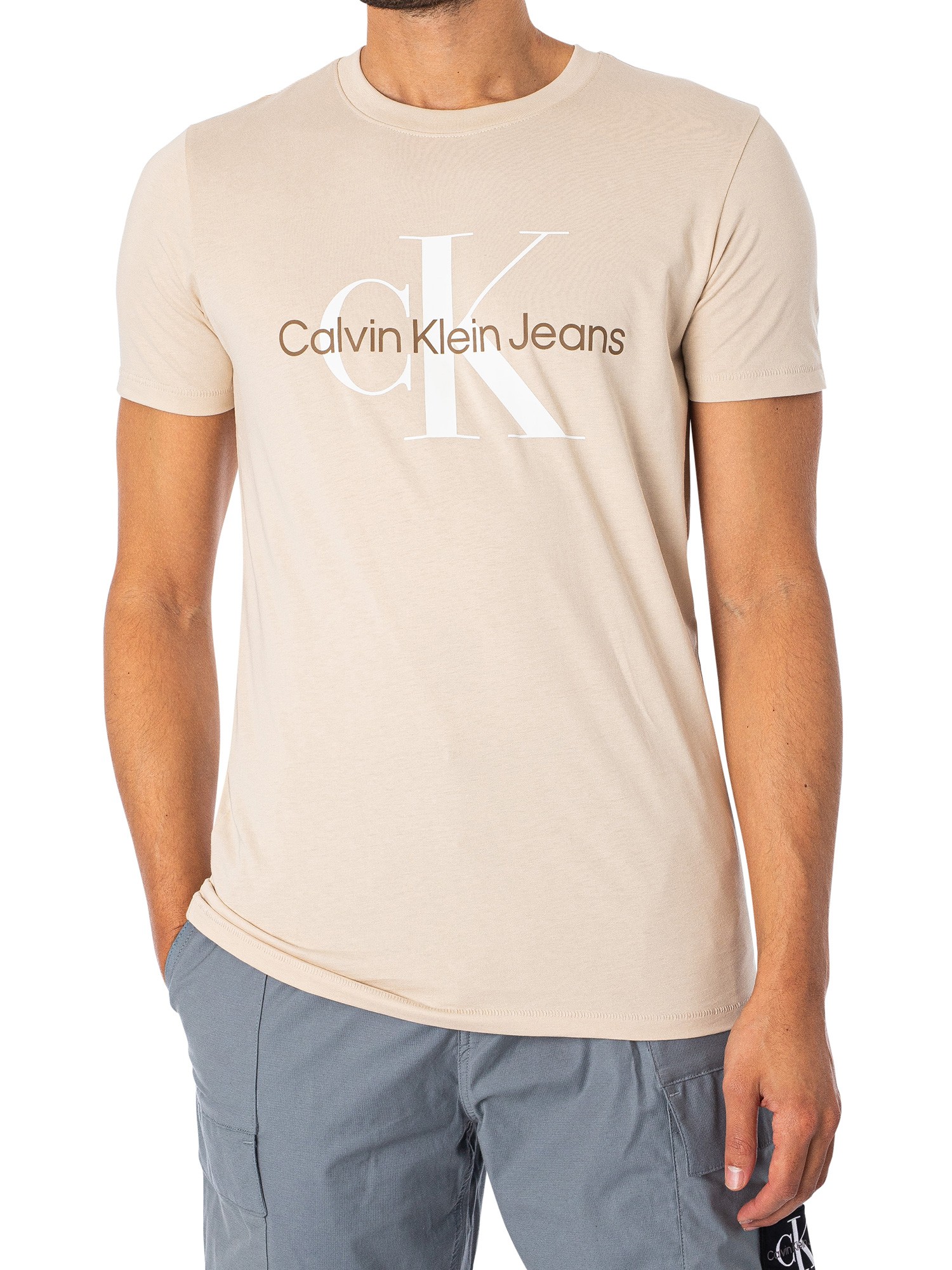 Calvin Klein Jeans Seasonal Monologo T-Shirt - Classic Beige | Standout