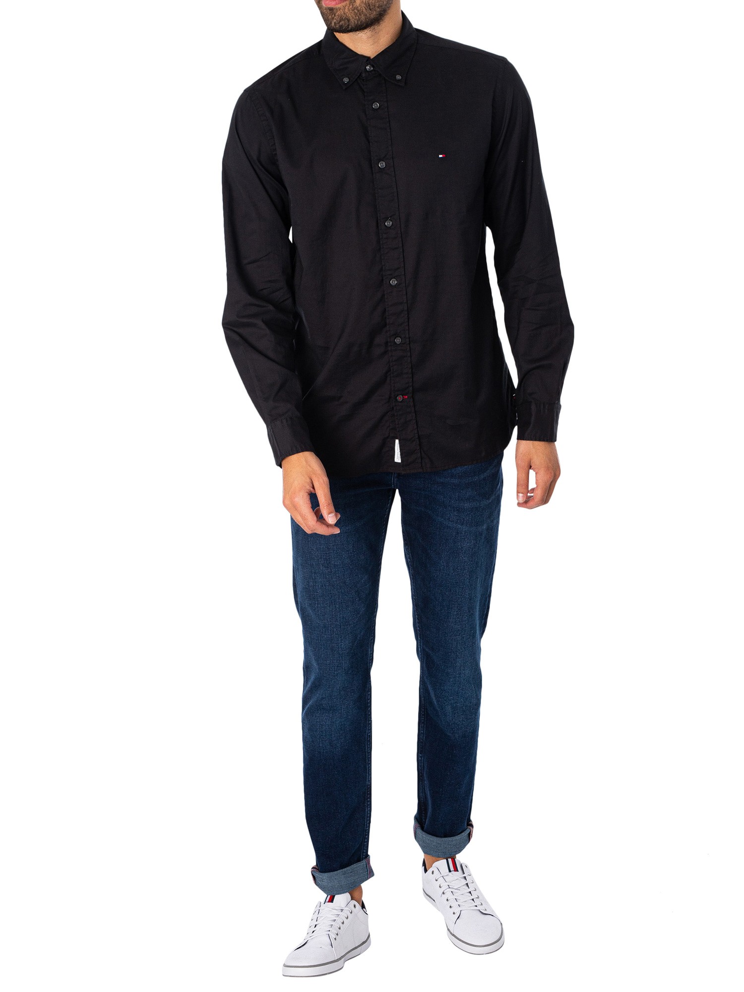 Tommy Hilfiger Core Flex Poplin Shirt - Black | Standout