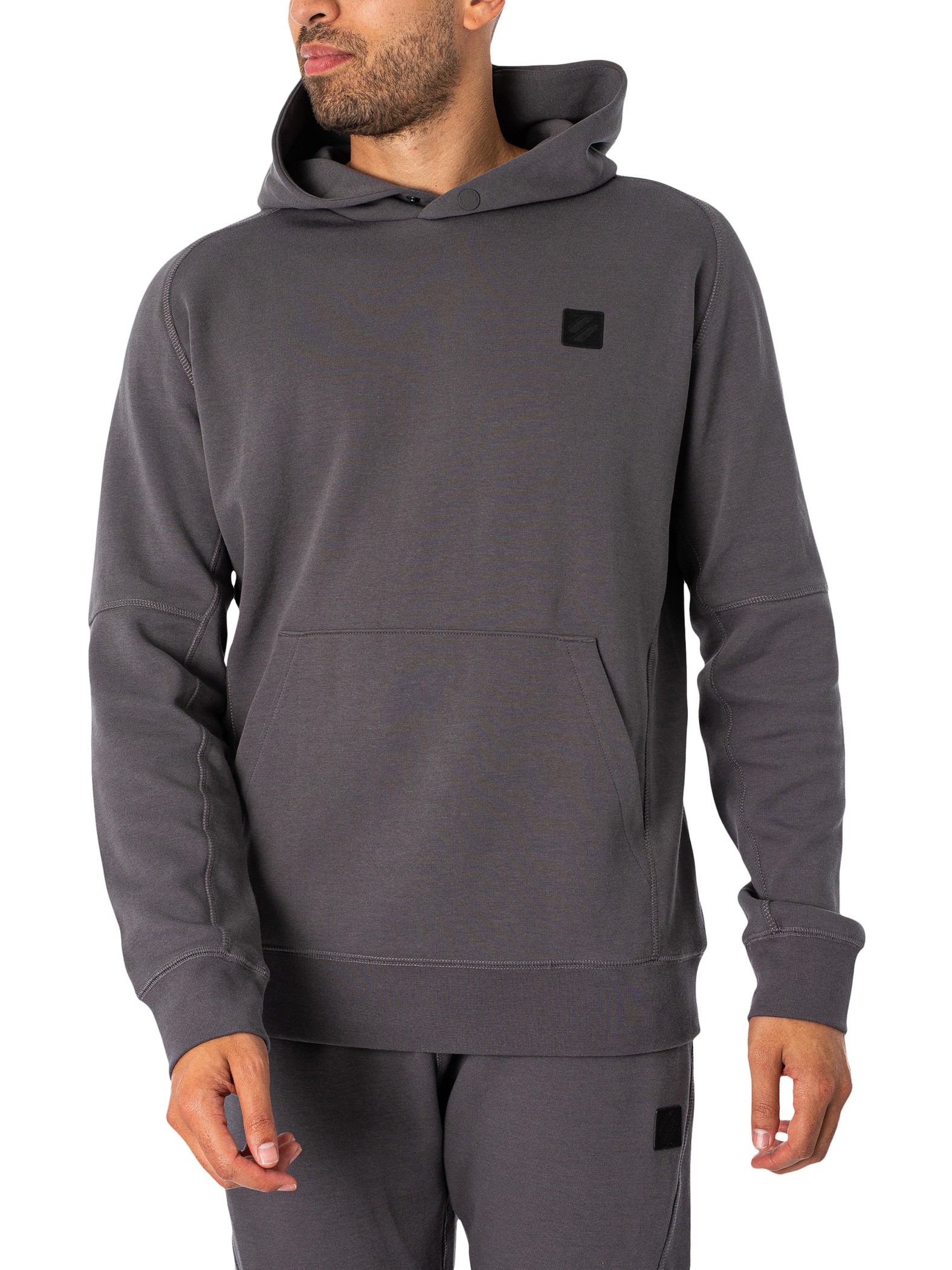 Superdry Code Tech Relaxed Pullover Hoodie - Dark Slate Grey | Standout