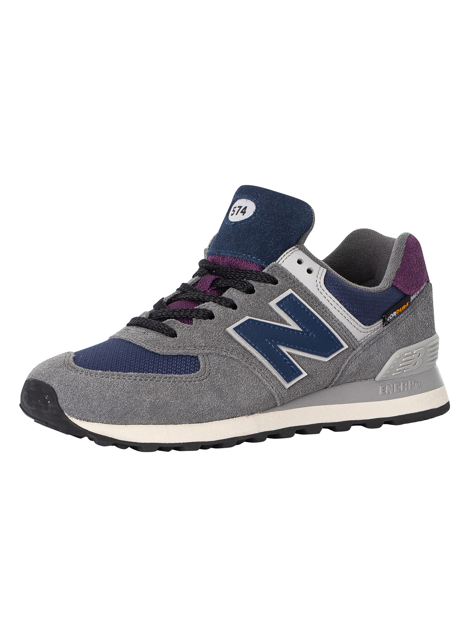 New Balance 574 Suede Trainers - Grey/Navy | Standout