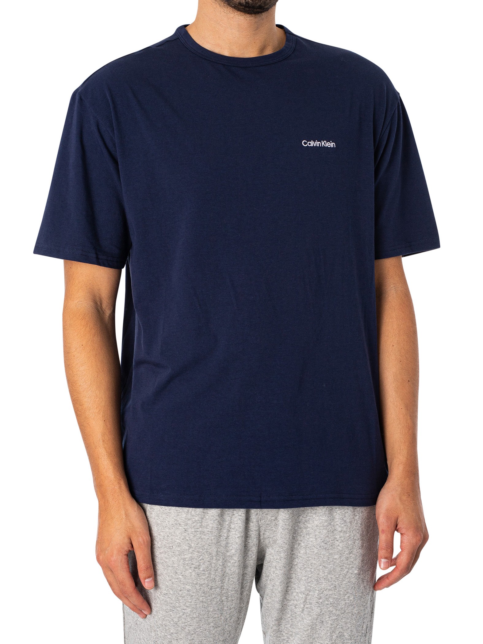 Calvin Klein Loungewear Chest Logo T-Shirt - Blue Shadow | Standout