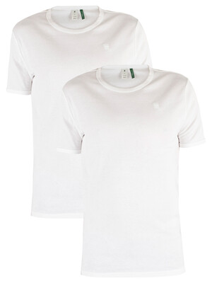 G-Star 2 Pack Slim Crew T-Shirts - White