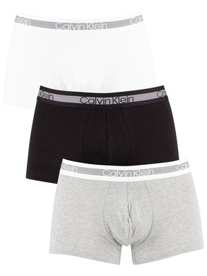 Calvin Klein 3 Pack Cooling Trunks - Grey Heather/Black/White