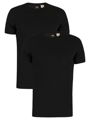 Levi's Slim 2 Pack Crew T-Shirts - Black