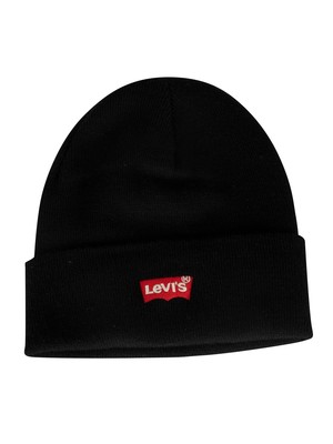 Levi's Red Batwing Embroidered Beanie - Black