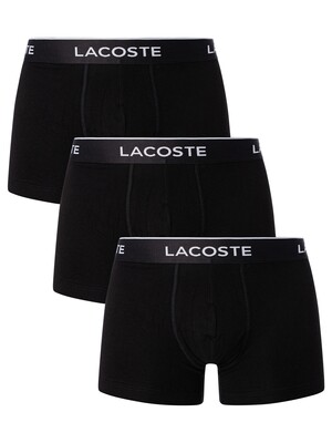Lacoste 3 Pack Casual Trunks - Black