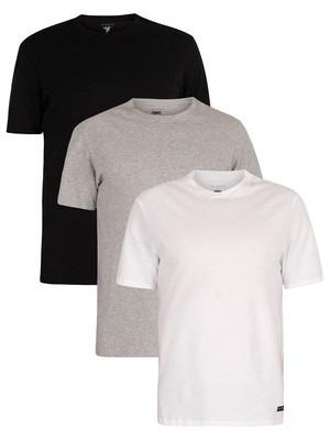Ted Baker 3 Pack Lounge Crew T-Shirts - Black/Grey/White