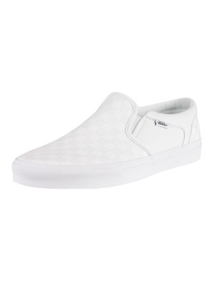 Vans Asher Checkerboard Trainers - White/White