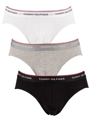 Tommy Hilfiger Premium Essentials 3 Pack Briefs - Black/Grey Heather/White