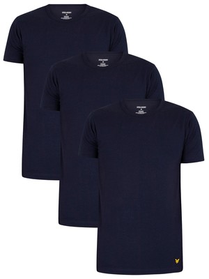 Lyle & Scott Maxwell Lounge 3 Pack Crew T-Shirts - Peacoat
