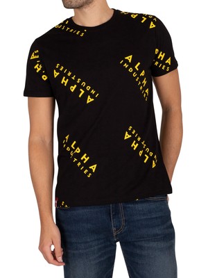 Alpha Industries All Over Print T-Shirt - Black