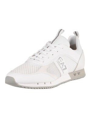 EA7 Woven Trainers - White/Silver