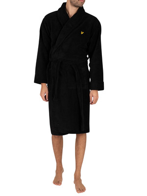 Lyle & Scott Lucas Towelling Robe - Black