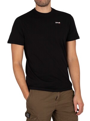 Schott Logo Casual T-Shirt - Black