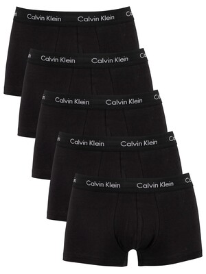 Calvin Klein 5 Pack Low Rise Trunks - Black