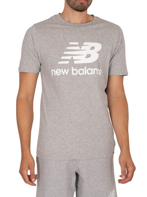 New Balance Essentials Stacked Logo T-Shirt - Athletic Grey