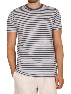 Superdry Original Logo Stripe T-Shirt - Navy