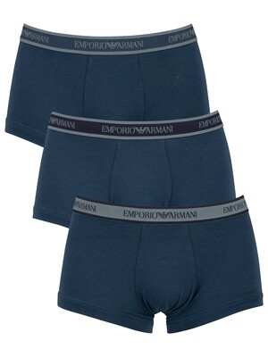 Emporio Armani 3 Pack Trunks - Abyss