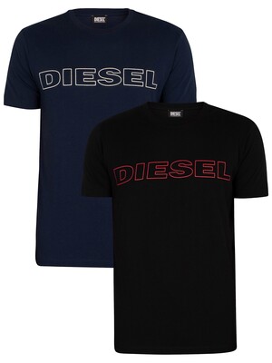Diesel 2 Pack Jake Basic Crew T-Shirt - Navy/Black