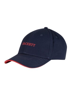 Hackett London Classic Brand Baseball Cap - Navy/Red