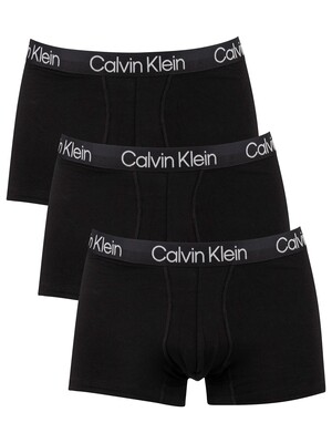 Calvin Klein 3 Pack Modern Structure Trunks - Black