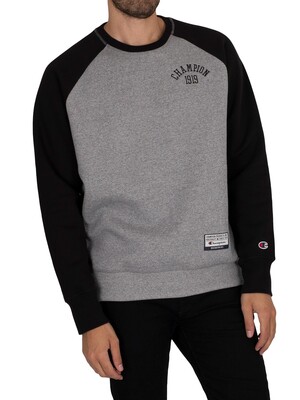 Champion Organic Raglan Sweatshirt - Grey/Black