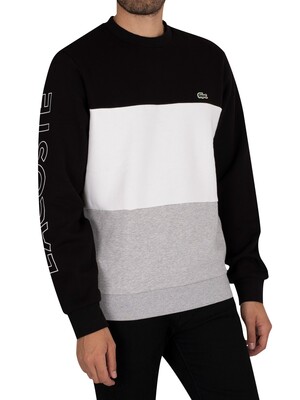 Lacoste Logo Sweatshirt - Black/White/Grey