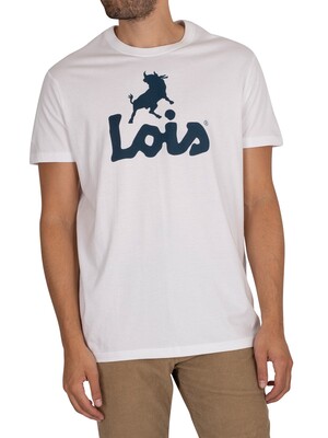 Lois Jeans Logo Classic T-Shirt - White/Navy