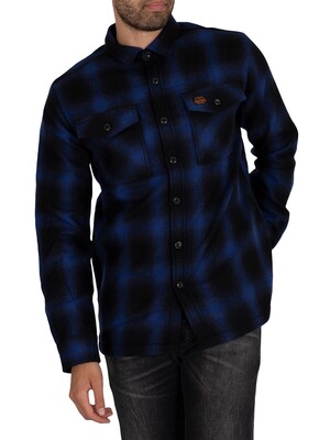 Superdry Wool Miller Overshirt - Bluefalls Check